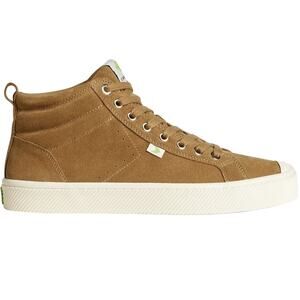 Cariuma Oca High Top Sneakers Lace Up Suede Rubber Outsole Cap Toe Camel M8 W9.5